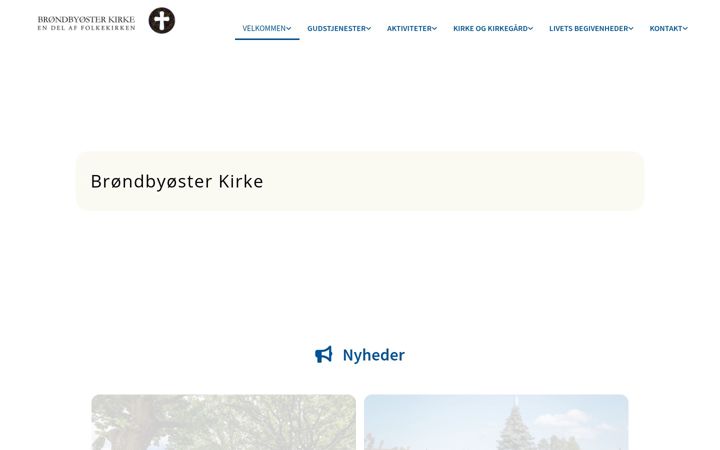 Snímek obrazovky brondbyoster-kirke.dk
