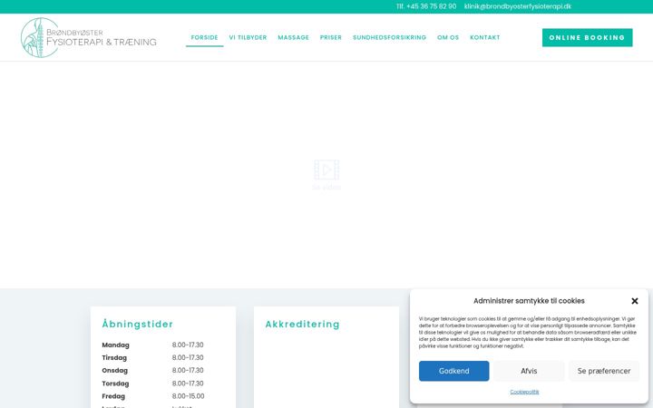 Screenshot of brondbyosterfysioterapi.dk