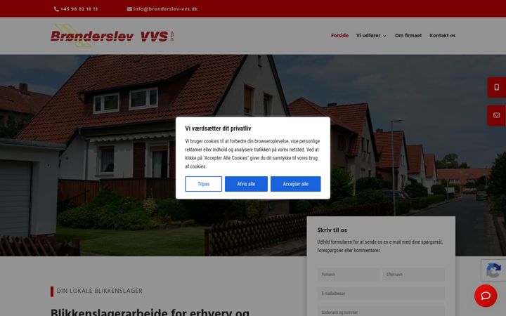 Screenshot of bronderslev-vvs.dk