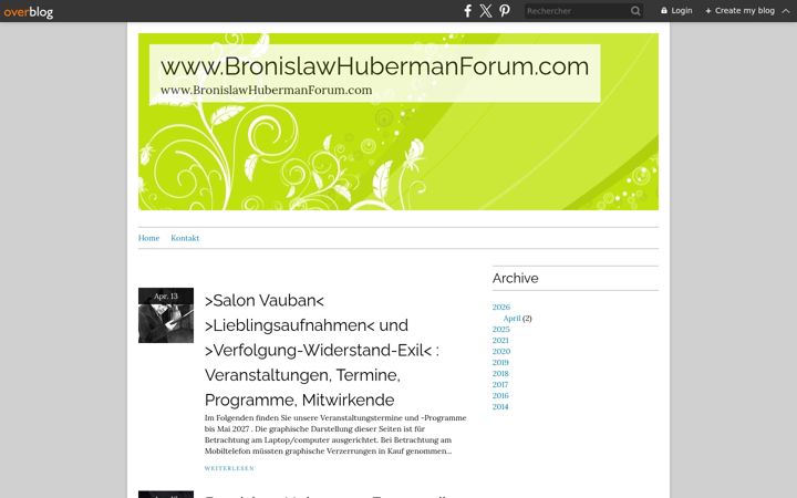 Screenshot of bronislawhubermanforum.com