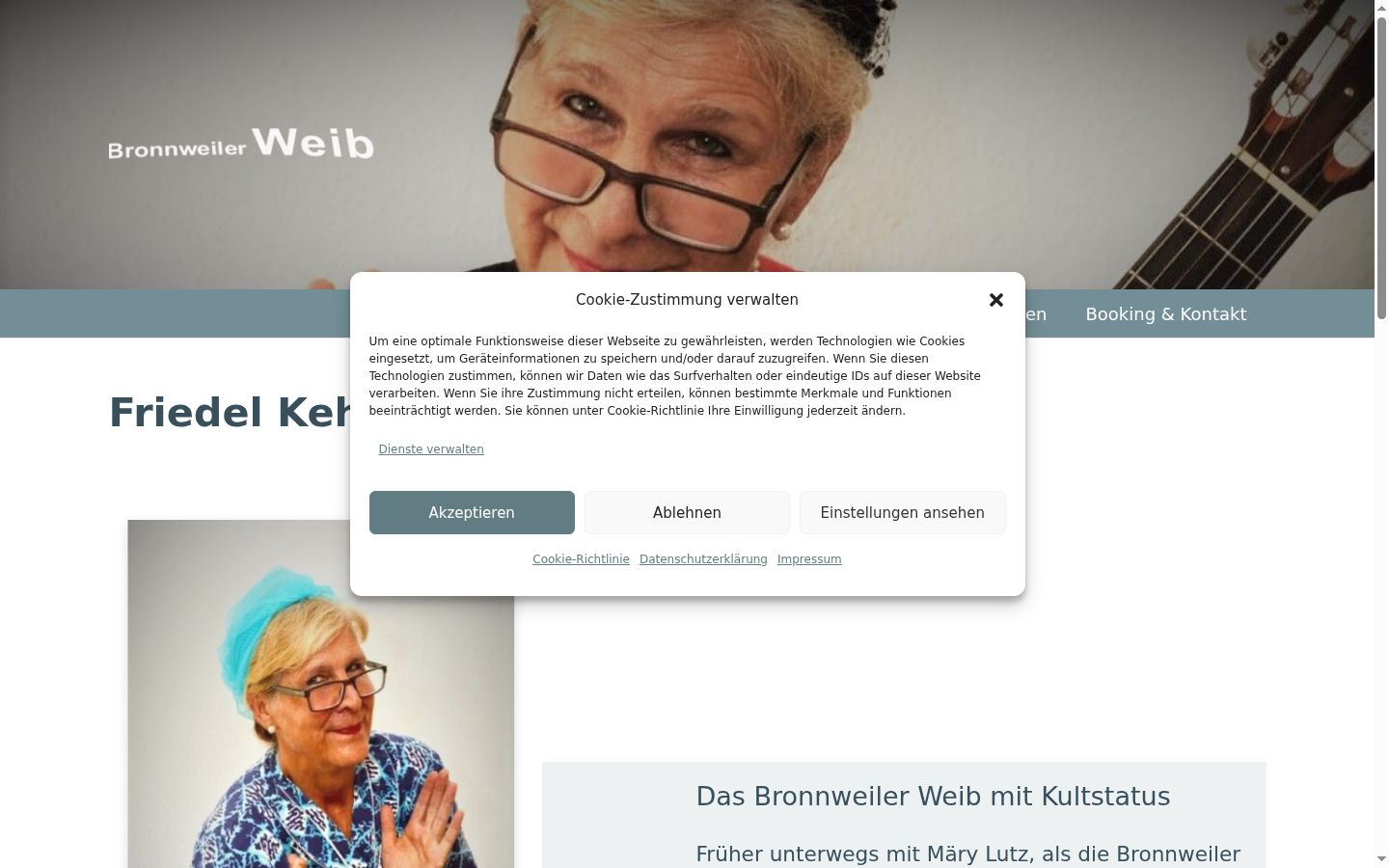 Screenshot des Einwilligungsbanners vor jeglicher Interaktion