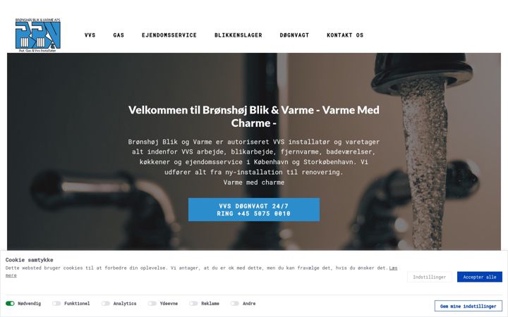 Screenshot of bronshojvarme.dk