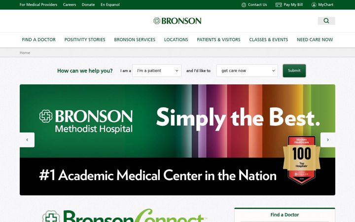 Screenshot of bronsonhealth.com