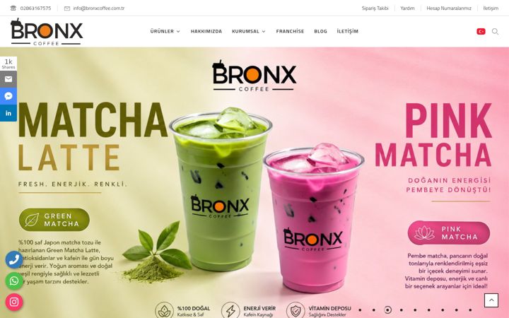 Screenshot of bronxcoffee.com.tr