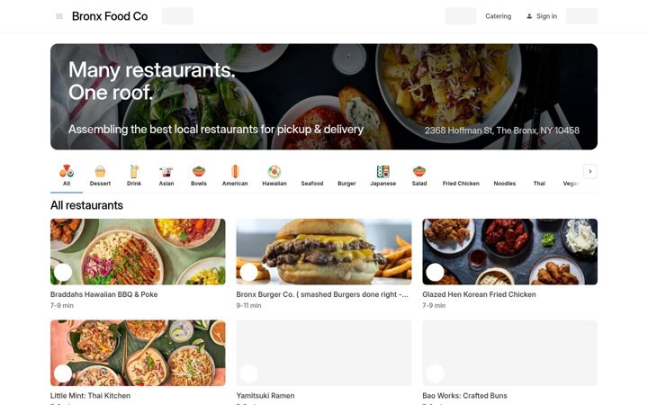 Screenshot of bronxfoodco.com