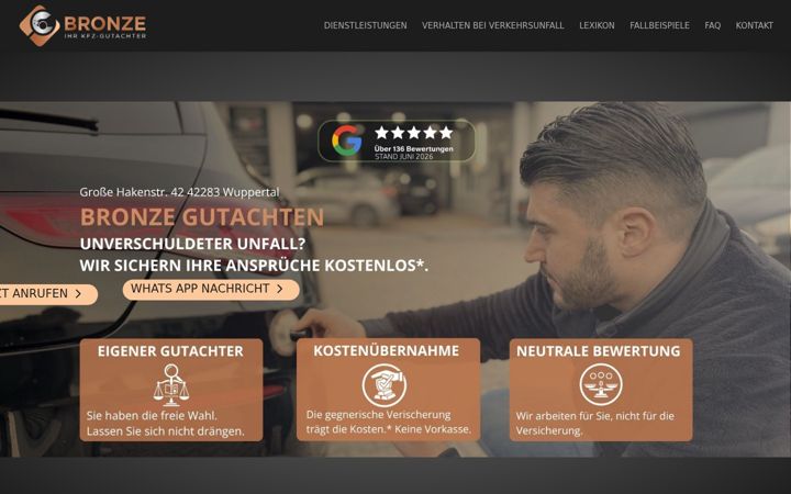 Екранна снимка на bronze-gutachten.de