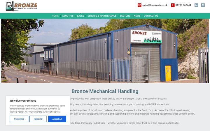 Screenshot of bronzemh.co.uk
