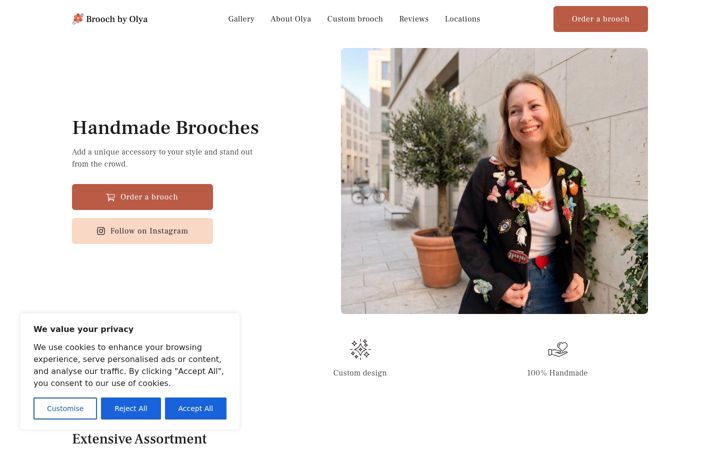 Screenshot of broochbyolya.uk