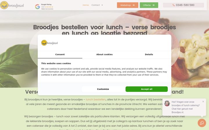 Screenshot of broodjes.nl