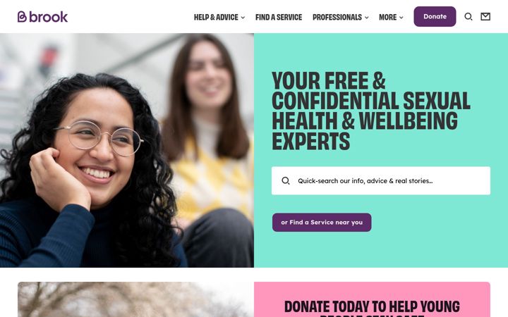 Screenshot of brook.org.uk