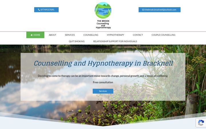 Screenshot of brookcounsellinghypnotherapy.co.uk