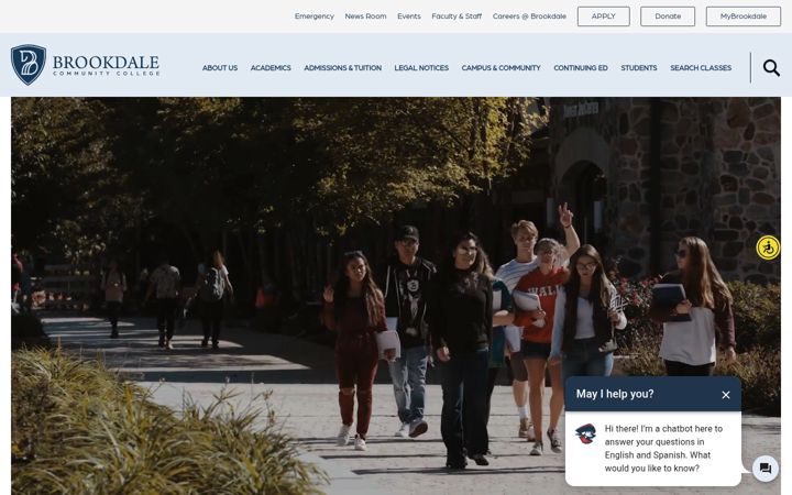Screenshot of brookdalecc.edu