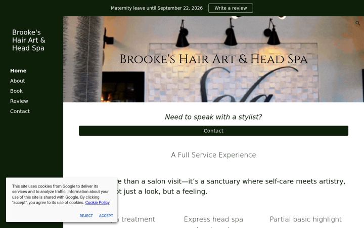 Screenshot von brookelynshairart.com