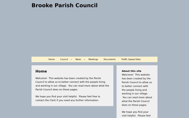 Screenshot of brookeparishcouncil.gov.uk