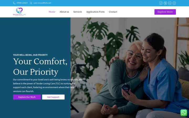 Screenshot of brookeviewcare.co.uk