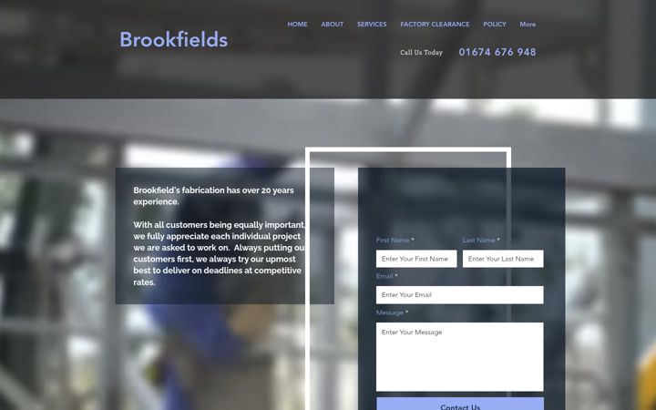 Screenshot of brookfields.net