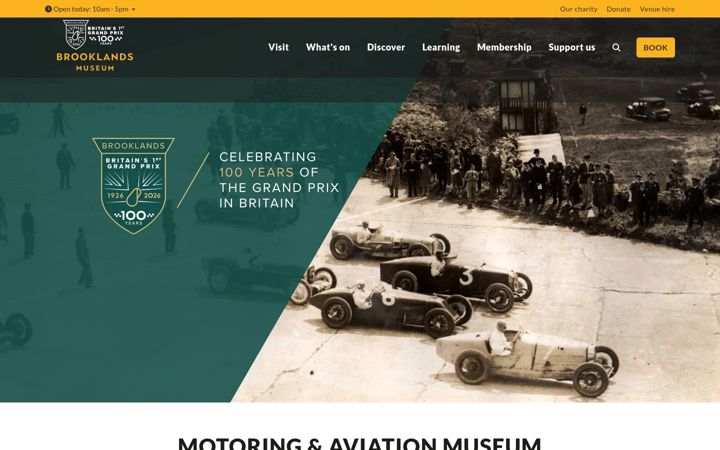 Screenshot of brooklandsmuseum.com