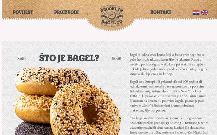 Snímek obrazovky brooklynbagel.hr