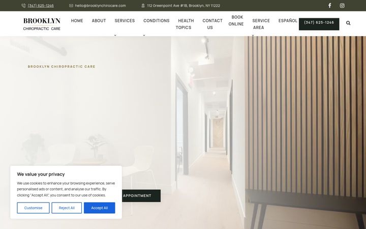 Screenshot of brooklynchirocare.com