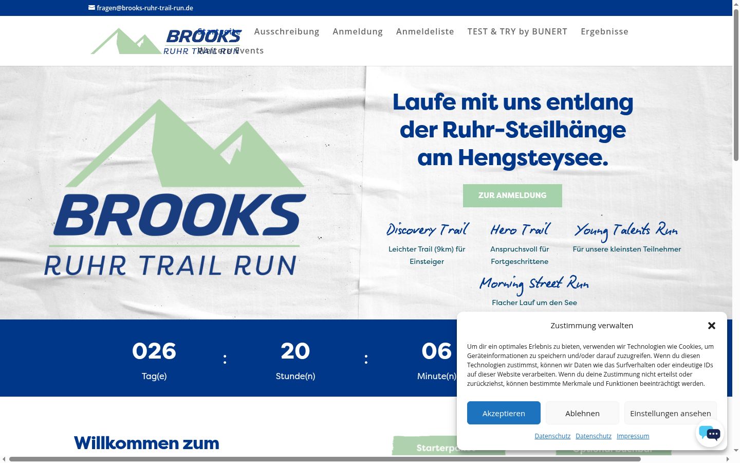 Screenshot of the consent banner shown before any interaction