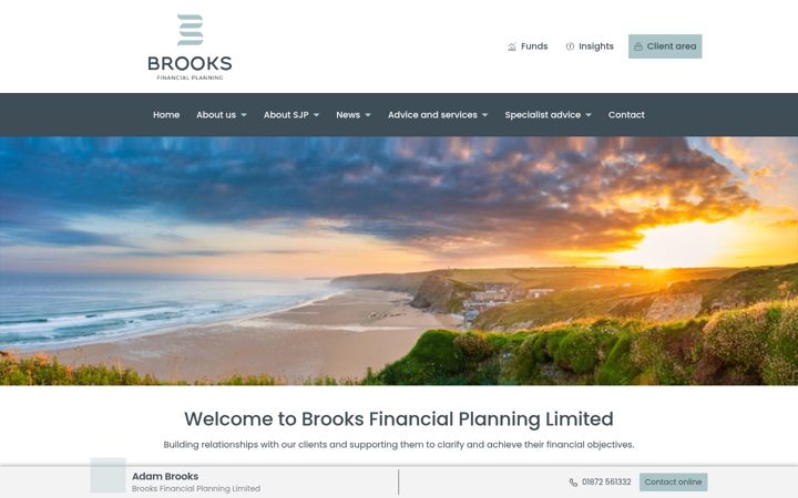 Screenshot of brooksfinancialplanning.co.uk