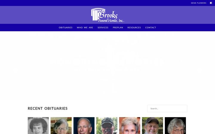 Screenshot of brooksfuneralhomes.com