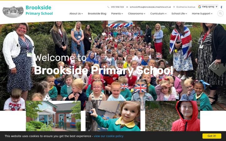 Screenshot of brookside.cheshire.sch.uk
