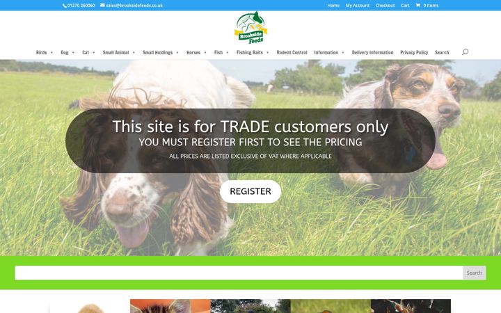 Screenshot of brooksidefeeds.co.uk