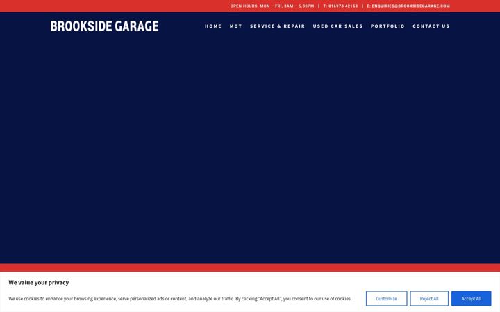 Screenshot of brooksidegarage.com
