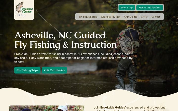 Screenshot of brooksideguides.com