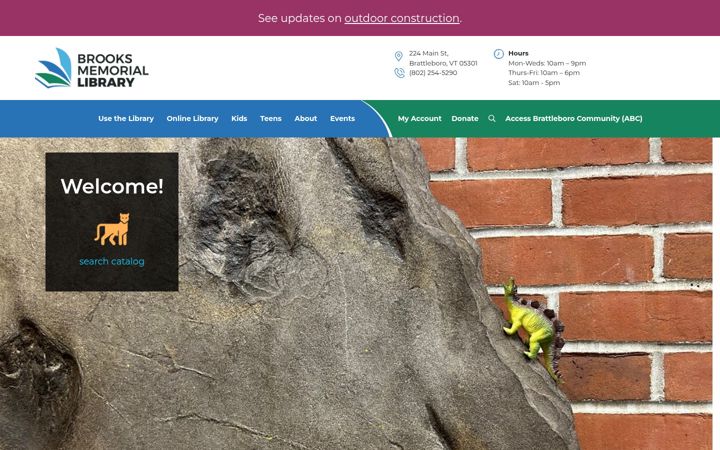 Screenshot of brookslibraryvt.org