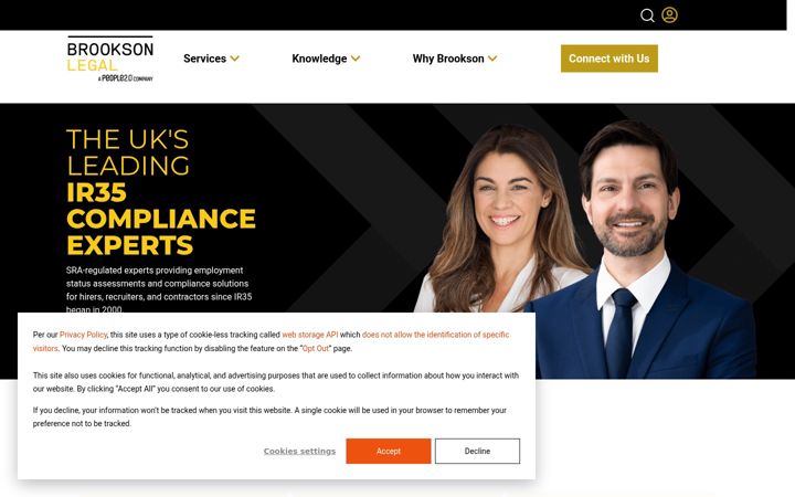 Screenshot of brooksonlegal.co.uk