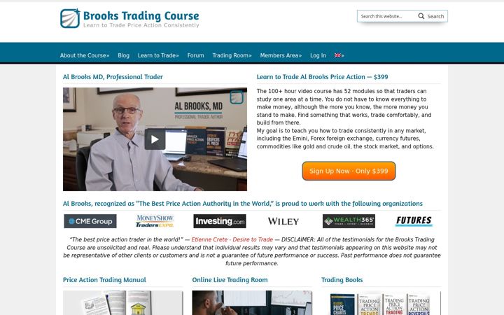 Screenshot of brookstradingcourse.com