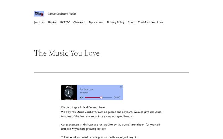 Screenshot of broomcupboardradio.com