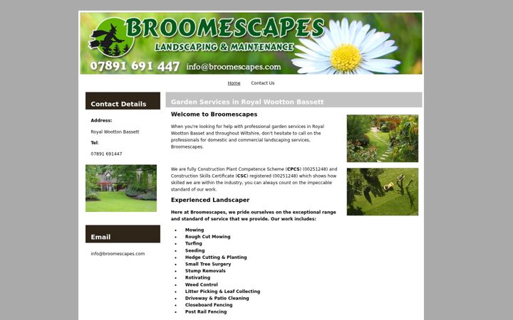 Capture d'écran de broomescapes.com