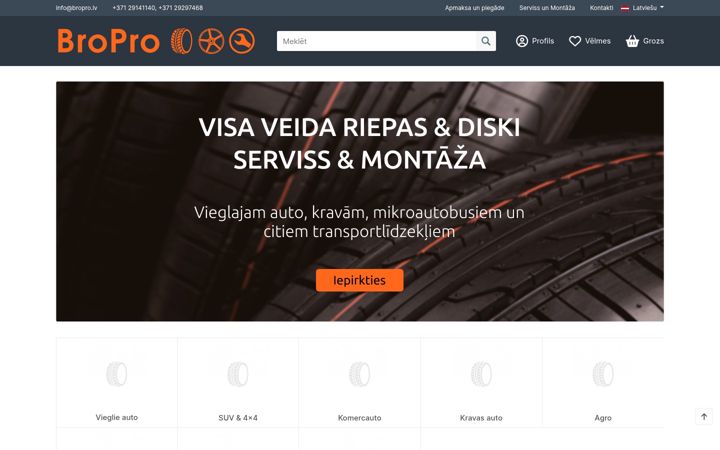 Screenshot of bropro.lv