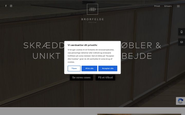 Screenshot of brorfeldedesign.dk