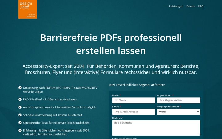 Екранна снимка на broschueren-barrierefrei.de