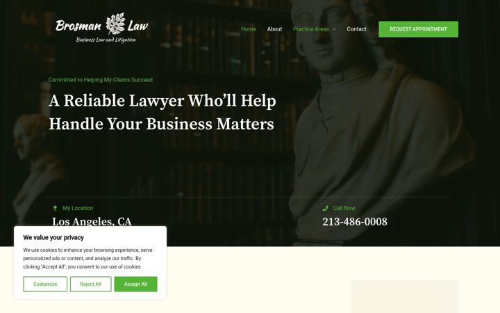 Screenshot of brosmanlaw.com