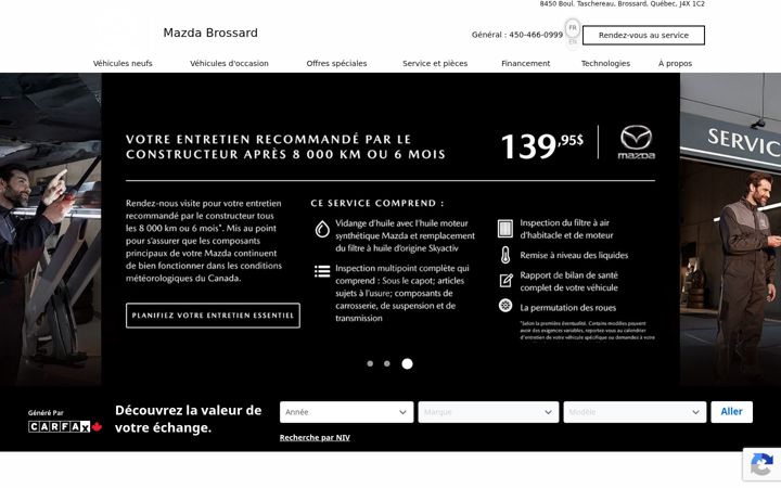 Screenshot of brossardmazda.com
