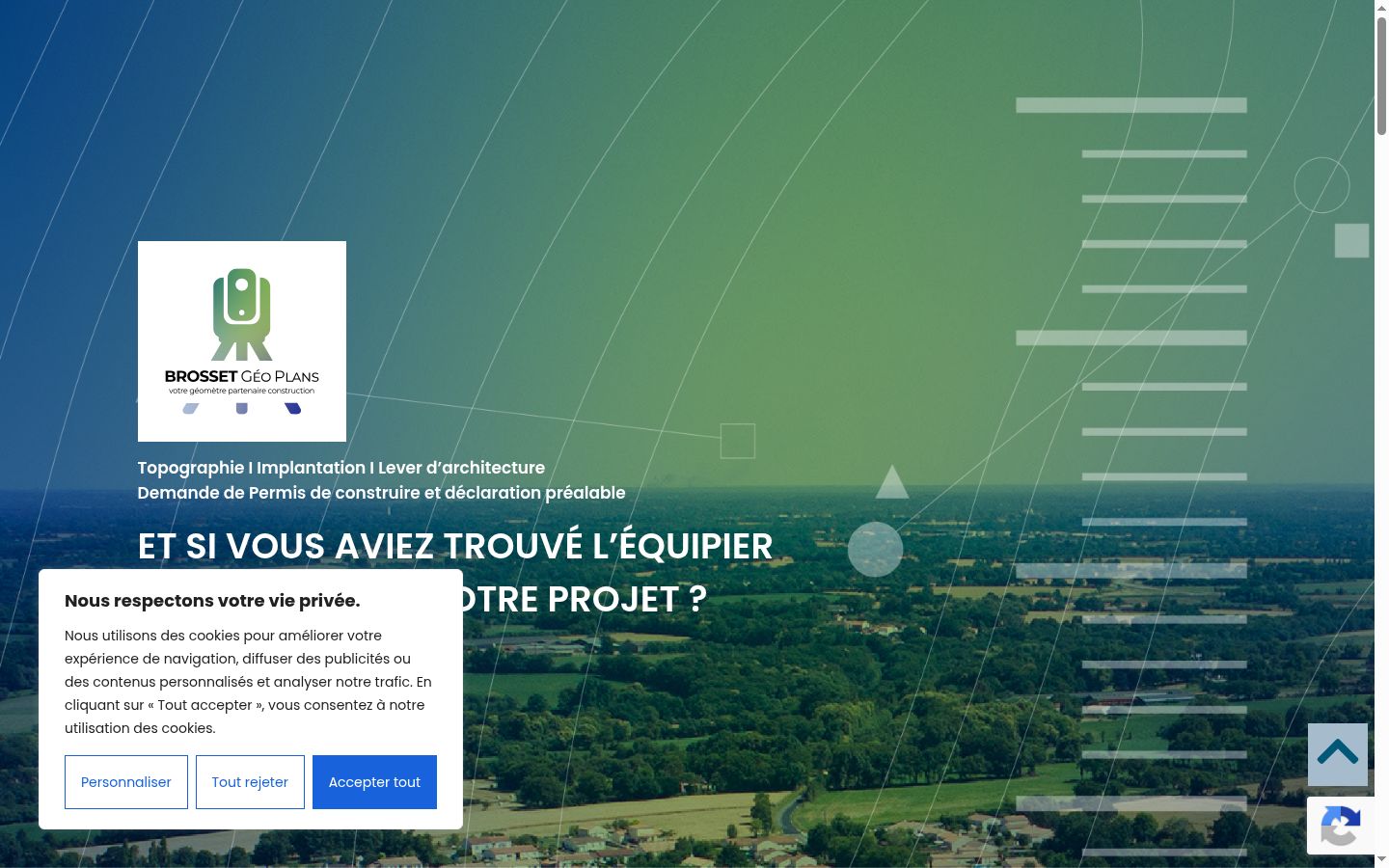 Capture d'écran de la bannière de consentement affichée avant toute interaction