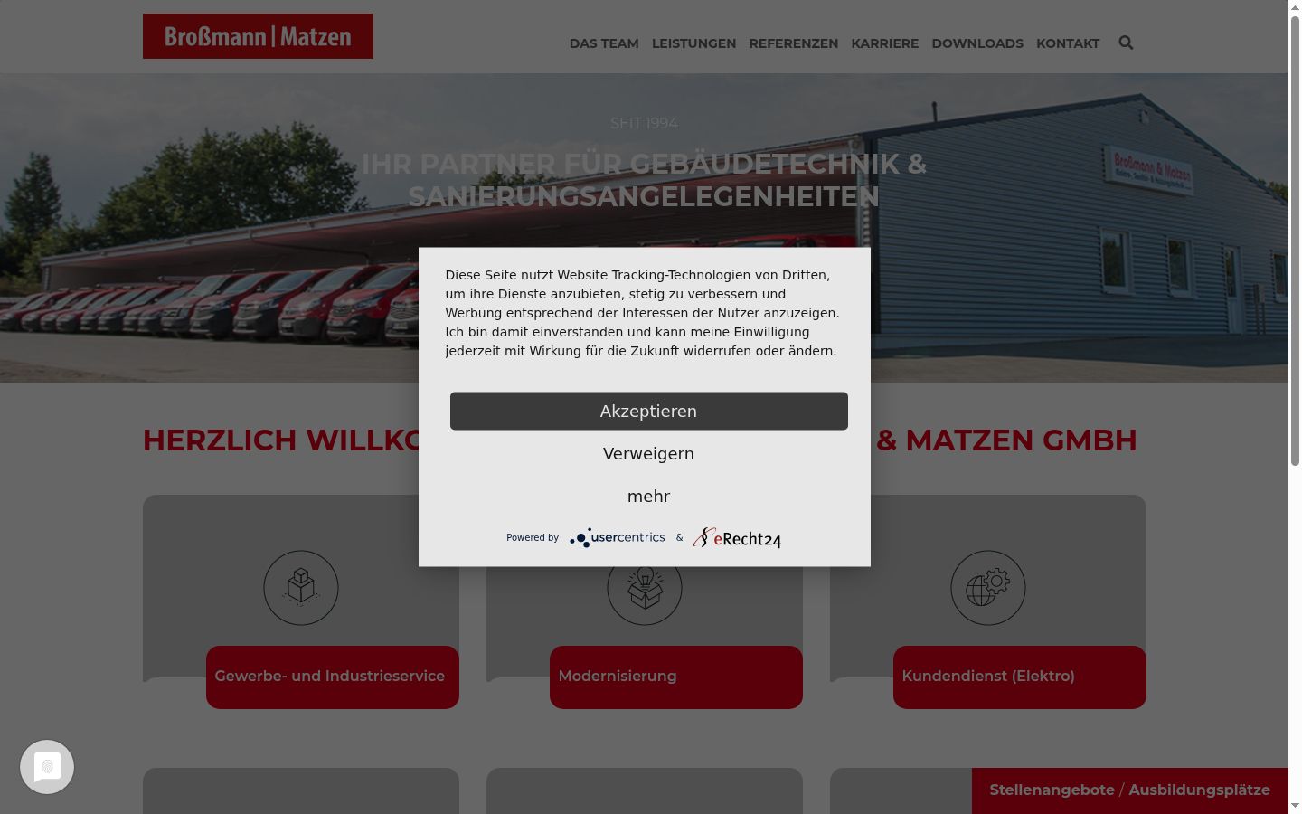 Screenshot del banner di consenso mostrato prima di qualsiasi interazione