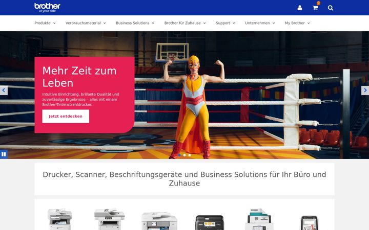 Screenshot of brother.de
