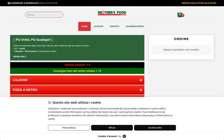 Screenshot ta' brothersfoodpizzeria.it