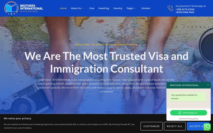 Kuvakaappaus sivustosta brothersinternational.org