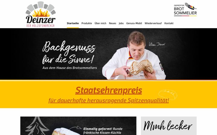 Screenshot of brotsommelier-deinzer.de