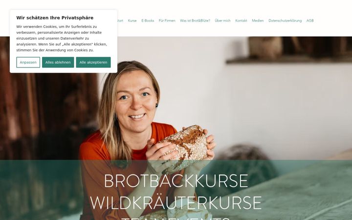 Screenshot of brotundbluete.de