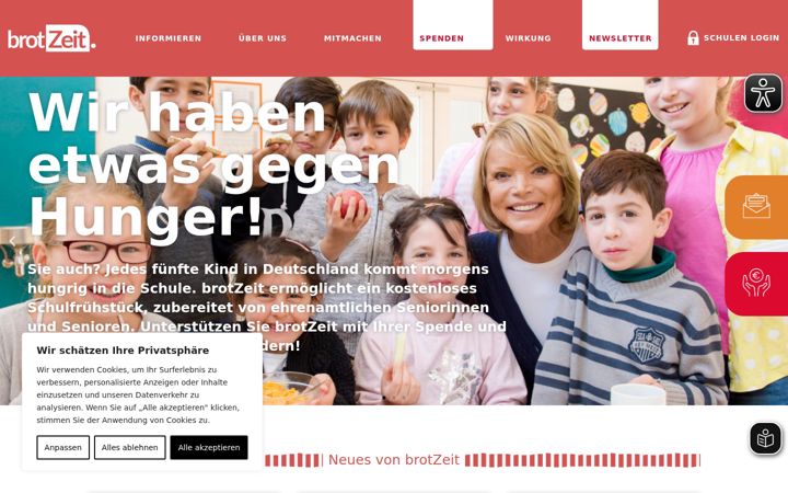 Screenshot of brotzeitfuerkinder.com