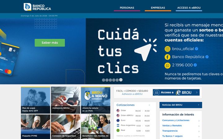 Screenshot of brou.com.uy