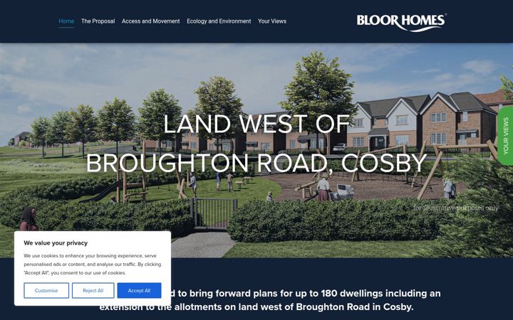 Screenshot of broughtonroad-cosby.co.uk